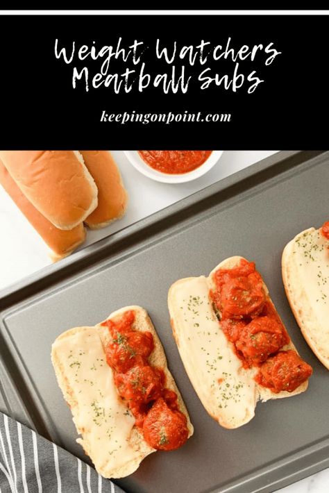 Meatball Subs – Weight Watchers Weight Watchers Meatballs, Weight Watchers Meatball Recipe, Ww Dinners, Weight Watchers Meals Dinner, Keeping On Point, Ww Dinner, Weight Watchers Lunches, Weigh Watchers, Meatball Sub