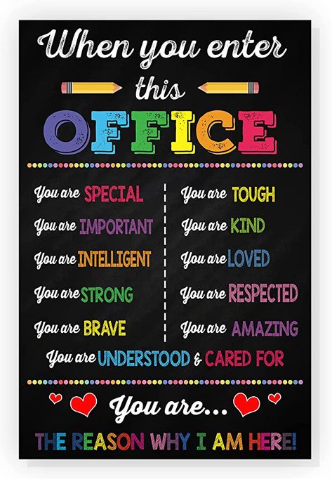 Amazon.com: When You Enter This Office You Are Special Poster School Office Wall Art Decor Classroom School Teacher Student Gift Chalkboard Print for Classroom : Office Products Therapist Office, Eid Al Adha Mubarak, Eid Al Adha, School Counselor, Inspirational Wall Art, Welcome Sign, Positive Quotes, Office Supplies, Encouragement