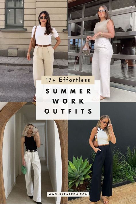 Looking for summer work outfits that look effortlessly stylish for any office setting? You'll love this list of 17+ work outfit ideas to copy this summer 2024. Baddie Office, Summer Business Outfits, Summer Office Attire, Summer Work Outfits Office Casual, Summer Work Outfits Office, Look Working Girl, Summer Business Casual Outfits, Hot Weather Outfits, Dress Smart