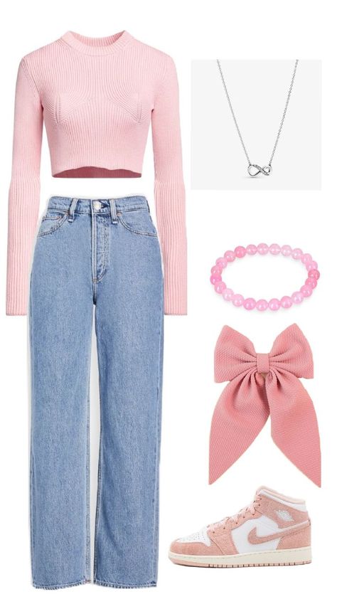 School Outfits Cute Aesthetic, Aesthetic Outfit For School, Girly Outfits For School, Middle School Aesthetic, Outfit For School, School Board, Aesthetic Outfit, Girly Outfits, School Outfit