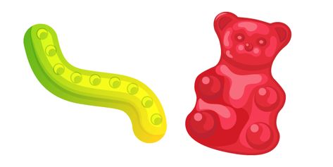 All kids love candy, especially tasty gummy bears and worms. The delicious and sweet food cursor with yellow-green Gummy Worm and red Gummy Bear! Gummy Art, Haribo Gold Bears, Lindt Truffles, Gummy Worm, Custom Cursor, Gummy Worms, Art Worksheets, Sweet Food, Gummy Bear