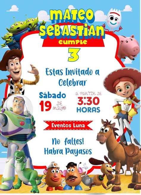 Woody Invitations Toy Story, Story Invitation, Toy Story Invitations, Hot Weels, Mickey Party, Woody Toy Story, Designer Toys, Toy Store, Autocad