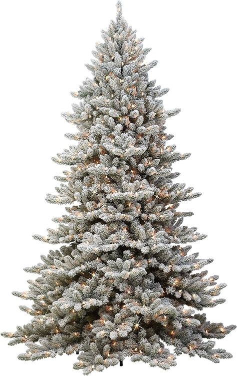 Amazon.com: Puleo International 7.5' Flocked Royal Majestic Fir Artificial Christmas Tree with 600 Lights, Green : Everything Else 7ft Prelit Christmas Tree, Prelit Flocked Christmas Tree, 5 Foot Christmas Tree, White Flocked Christmas Tree, Nature Documentary, Full Christmas Tree, Green Everything, Black Christmas Decorations, Pine Tree Painting