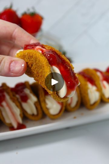 Strawberry Cheesecake Tacos 🍓 🤤 If these don’t become your new weekend plans then you’re missing out! 🤎 Find the full recipe on my website! https://thesqueakymixer.com/strawberry-cheesecake-tacos/ | The Squeaky Mixer | Hozier · Too Sweet Strawberry Cheesecake Tacos, Squeaky Mixer, Cheesecake Tacos, Hispanic Food, Weekend Plans, Hozier, Strawberry Cheesecake, Website Link, Baked Goods