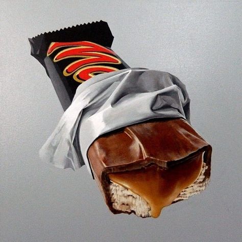 Mars Bar. Hyper Realistic Paintings Acrylic on Canvas. By Peter Slade. Art Ideas For Teens, Food Art Painting, Mars Bar, Prismacolor Art, Desen Realist, Reference Photos For Artists, Gcse Art Sketchbook, Hyper Realistic Paintings, Art Painting Tools