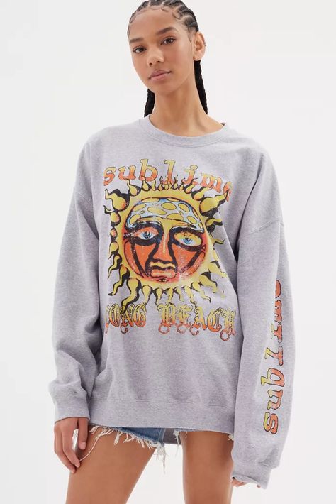 Graphic Tees for Women: Band, Vintage + More | Urban Outfitters | Urban Outfitters Sublime Sweatshirt, Urban Outfitters Sweatshirt, Sublime Sun, Sublime Band, Graphic Tees For Women, Lace Sweatshirt, Urban Outfitters Women, Tees For Women, Crop Sweatshirt