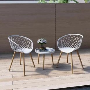 Wayfair | Cushionless Patio Conversation Sets You'll Love in 2022 Mid Century Modern Patio, Modern Outdoor Chairs, Balcony Chairs, Small Space Design, Indoor Chairs, Outdoor Armchair, Small Outdoor Spaces, Modern Patio, Mid Century Chair