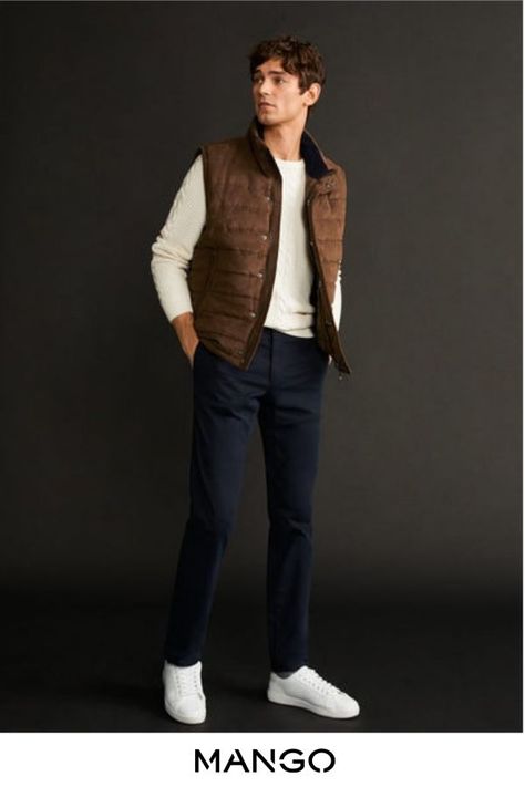 Fashion for Teen #white shoes#dark blue jeans# Men Vest Outfits, Men's Semi Formal, Semi Formal Outfits, Mens Business Casual Outfits, Stylish Men Casual, Men Stylish Dress, Fall Outfits Men, Mens Casual Dress Outfits, Traje Casual