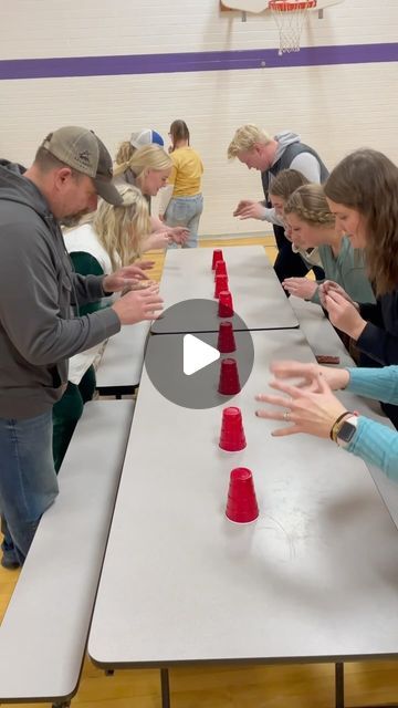 Kimbo- on Instagram: "This cup game was ridiculously fun to watch! Next get together you have- you have got to play it! Save this post for later!" Fun Games To Play At A Restaurant, Family Group Games Fun Activities, Party Games For Adults Minute To Win It, Games With Family Ideas, Games For Reunions, Jumbo Outdoor Games, Drop Cup Game, Whats Under The Cup Game, Games To Play With Grandkids