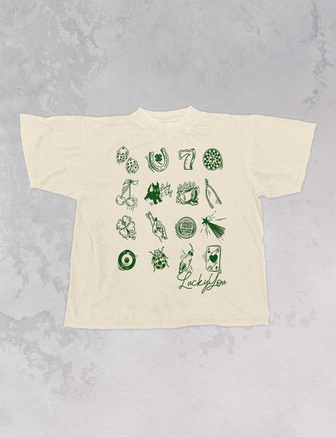 Typography Merch Design, St Patricks Day Tshirt Ideas, Screen Print Tshirt, Simple Shirt Design, Hippie Tshirt, Vintage Tshirt Design, Merchandise Ideas, Drawn Icons, Screen Printed Tshirts