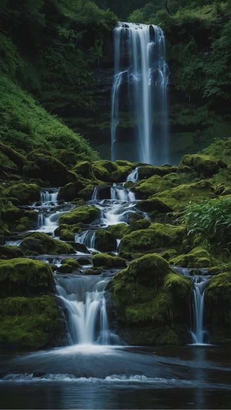 Stunning Waterfall Wallpaper Ideas for Your iPhone Screen - Inspire Inlet Nature Beauty Aesthetic, Greenery Wallpaper, Desktop Wallpaper Fall, Waterfall Wallpaper, Forest Waterfall, Beautiful Nature Wallpaper Hd, Beauty Aesthetic, Nature Water, Desktop Backgrounds