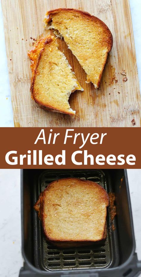 Air Fryer Grilled Cheese - A Beautiful Mess Air Fryer Grilled Cheese Sandwich, Air Fryer Grilled Cheese, Grilled Cheese Sandwich Recipe, Cheese Sandwich Recipe, Multi Grain Bread, Making Grilled Cheese, The Best Air Fryer, Grill Cheese Sandwich Recipes, Tastes Better From Scratch