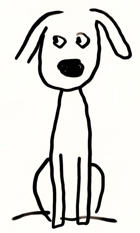 Simple Cartoon Animals, Goofy Dog Drawing, Line Drawings Of Dogs, Dog Minimalist Drawing, Dog Sketch Cartoon, Dog Doodles Simple, Dog Drawing Easy, Pottery Images, Pet Line Art