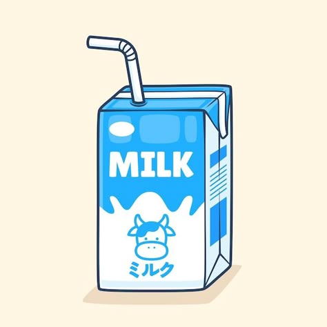 Milk Carton Sketch, Milk Carton Painting, Milk Character Design, Milk Carton Doodle, Milk Carton Cartoon, Milk Cartoon Drawing, Milk Box Drawing, Milk Carton Aesthetic, Milk Carton Illustration