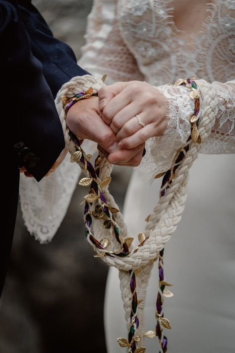 Pagan Wedding Handfasting, Pagan Wedding Theme, Viking Wedding Traditions Bridal Crown, Norse Wedding Swords, Wedding Hand Fasting, Handfasting Ceremony Photography, Handfasting Ceremony Photos, Wedding Hand Tying Ceremony, Hand Fasting Wedding