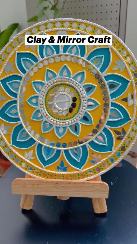 Clay & Mirror Craft by Sandhya Ravi in 2022 | Clay crafts, Mirror crafts, Diy canvas art Mirror Crafts Diy, Aesthetic Decor Ideas, Clay Mirror, Mirror Craft, Mirror Crafts, Wall Art Aesthetic, Free Aesthetic, Diy Yarn Crafts, Diy Wall Art Decor