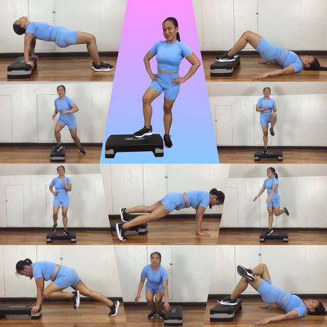 Aerobic Step Workouts to do at home, Full Body Exercises, No Jumping Required Step Aerobic Workout, Workout No Jumping, Step Workouts, Workouts To Do At Home, Full Body Exercises, Aerobic Workout, Aerobic Step, Step Workout, Body Exercises