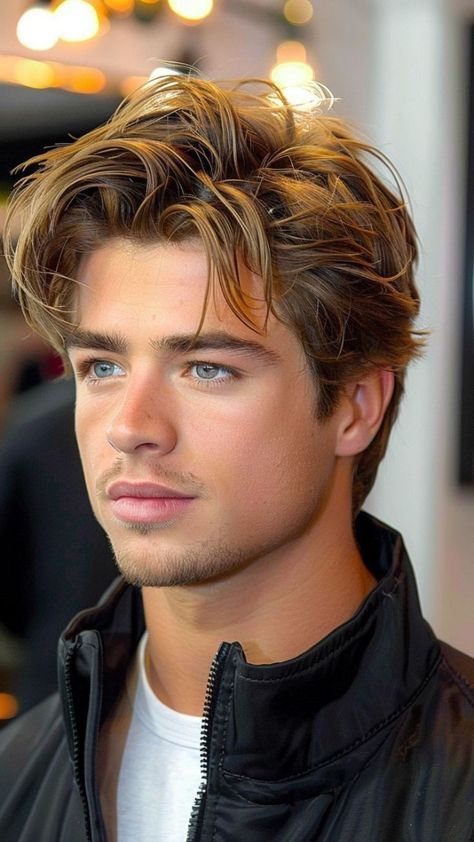 #fashion, #style, #outfitinspiration, #beauty Men’s Hair Curtains, Styled Mens Hair, Longer Men Hairstyles, Blonde Hair Styles For Men, Men’s Hair Longer On Top, Men S Medium Haircut, Men’s Curtain Haircut, Mens Parted Hairstyles, Short Edgy Hairstyles Men