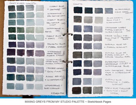 SHADES OF GREY – INDIGO BEACH ART Mixing Paint Colors, Color Theory Art, Color Mixing Chart, Watercolor Mixing, Watercolor Tips, Paint Swatches, Arches Paper, Watercolor Palette, Diy Watercolor