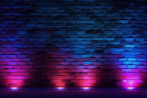 Neon Brick Wall Background, Purple Brick Wall, Neon Architecture, Background Neon, Tent House, David Zepeda, Red Brick Wall, Architecture Background, Brick Wall Background