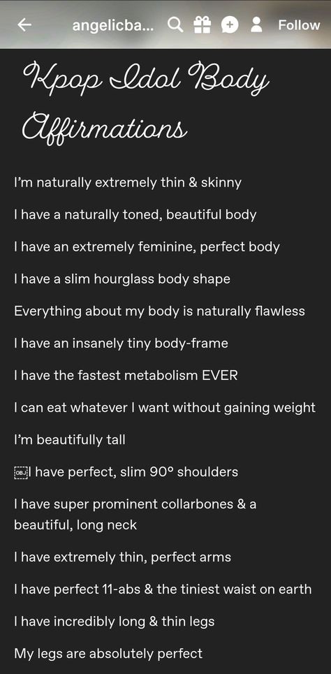 Slim Manifestation, Affirmation For Slim Waist, Desired Body Affirmation Chart, Slim Upper Body Affirmations, Slim Affirmation, My Body Is Perfect Affirmation, Affirmation For Perfect Body Shape, Manifest Dream Body Fast, Desired Body Affs