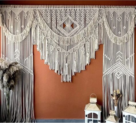 PRICES MAY VARY. Handmade In India Large bohemian wedding backdrop Materials: Cotton rope This macrame also may be used at welcome, head table, cake table, photo backdrop. The tassels make this curtain more elegance Item Weight : 5.0 pounds EL CLASICO OVERSEAS Macrame Large Curtain Bohemian Boho Decoration Backdrop Wedding Wall Hanging Macrame Wall Backdrop With Flowers And Balloons, Boho Hanging Flower Wall, Boho Tablecloth Fringe Backdrop, Modern Macrame Wall Hanging Flower, Macrame Wedding Backdrop With Flowers, Bohemian Wall Hanging Overstock, Bohemian Christmas Fireplace With Macrame, Wall Hangings Over Fireplace, Barn Door Wedding Backdrop Altars