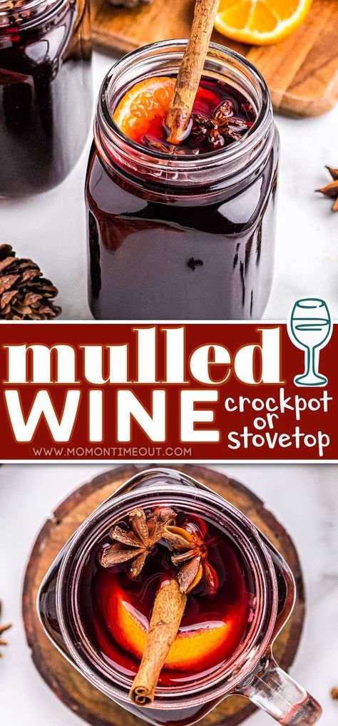 Fall Wine Night Ideas, Crockpot Beverages, Mulled Wine Recipe Crockpot, Mulled Wine Crockpot, Simple Mulled Wine Recipe, Best Mulled Wine Recipe, Spiced Wine Recipe, Frozen Sangria, Wassail Recipe