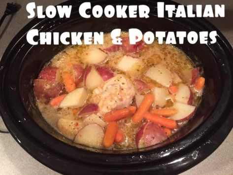 Crockpot Chicken Italian Dressing, Italian Chicken And Potatoes, Crock Pot Italian Chicken, Slow Cooker Italian Chicken, One Pot Mac And Cheese, One Pot Mac, Crockpot Chicken And Potatoes, Potato Recipes Crockpot, Tortellini Salat