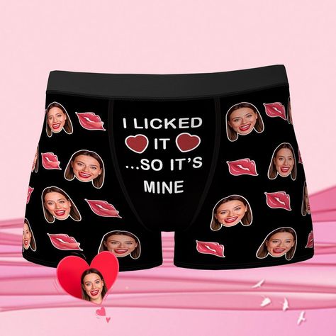 https://customfaceboxers.com I Licked It So Its Mine Boxers, Valentines Baskets, I Licked It So It's Mine, Custom Boxers, Personalized Boxers, Photo Face, Hawaiian Shirt Women, Baptism Party, Man Stuff