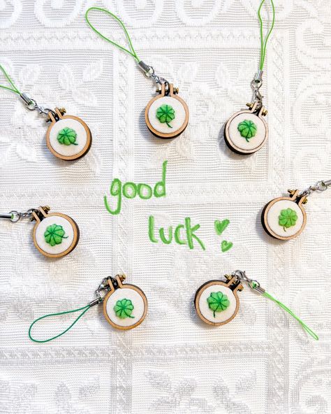 special delivery: some good luck!! 🍀 • i have entered my day6 myday era so i made these felted four leaf clover keychains ☺️ i hope this lucky summoning circle brings you all the good energy in the world *clicks heels* • • • • • • • #vancouver #vancity #embroidery #handembroidery #kpop #seventeen #세븐틴 #seventeenkpop #svt #carat #embroideryunnie Summoning Circle, Kpop Seventeen, Special Delivery, Four Leaf, Good Energy, Leaf Clover, Four Leaf Clover, Good Luck, Keychains