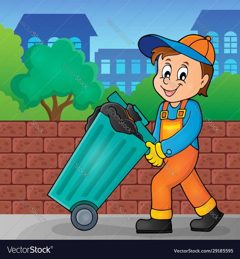 Garbage Collector, Community Helpers, Cartoons Png, School Activities, The Collector, Png Images, Adobe Illustrator, Print On Demand, Vector Free