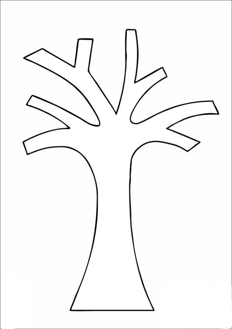 Outline Tree Drawing, Fall Tree Outline, Tree Trunk Printable Free, Fall Tree Coloring Page, Tree Trunk Template Free Printable, Tree Branch Template Free Printable, Tree Templates For Kids Free Printable, Tree Worksheets Preschool, Printable Tree Template Free