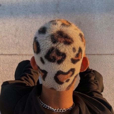 Bleached Hair Men, Shaved Head Designs, Buzz Cut Hairstyles, Hair Colour Design, Dyed Hair Men, Buzzed Hair, Leopard Print Hair, Shaved Hair Designs, Leopard Hair