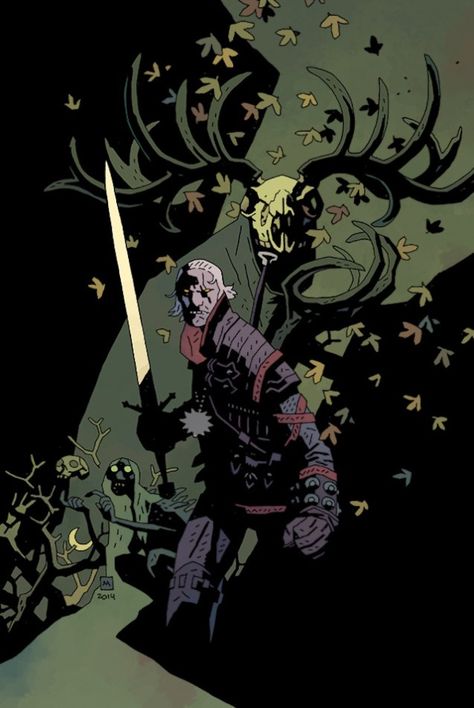 Yup, a Witcher Drawing by Hellboy's Creator Makes Perfect Sense Hellboy In Hell, Mignola Art, Darkhorse Comics, Mike Mignola Art, Hellboy Art, Comics Illustration, Mike Mignola, Characters Design, 다크 판타지