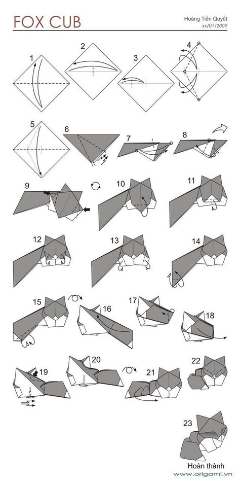 fox cub diagram P.s. simple quest for everyone) Why did Bill die? Fox Origami, Dragon Origami, Fox Kit, Seni Resin, Vika Papper, Origami Diagrams, Creative Origami, Tutorial Origami, Origami Ball