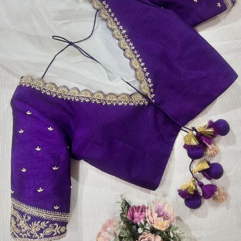 Dm@9640490158 Equisite Designer maggam work blouse Fabric: Halfpattu/Rawsilk Dispatch: 3days Price : 2400unstiched 2950stitched Colours and sizes can be customised accordingly Blouse Designs Latest Work Design, Lace Blouse Designs Latest, Lace Work Blouse Designs, Back Design For Blouse, Marriage Blouse Designs, Machine Work Blouse, Blouse Neck Designs Latest, Blouse Designs Maggam Work, Back Blouse Designs