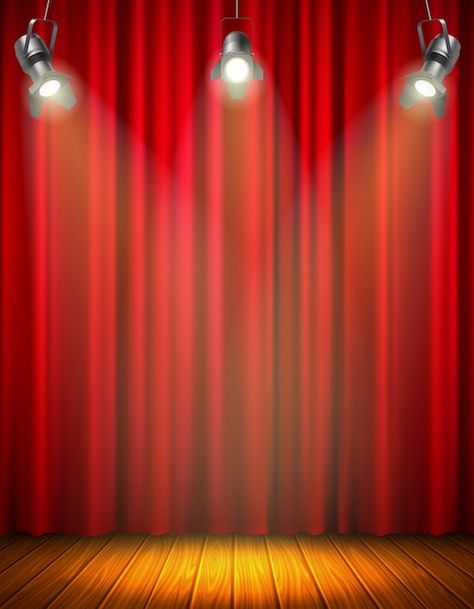 Free vector illuminated empty stage with... | Free Vector #Freepik #freevector #theater #theatre #background-stage #empty-stage Talent Show Background, Theatre Illustration, Light Blue Curtains, Curtains Pictures, Theatre Curtains, Molduras Vintage, Stage Curtains, Stage Background, Gold Curtains