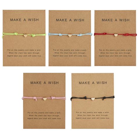 PRICES MAY VARY. Emesly Friendship Charm Adjustable Bracelets with Message Card (Heart; Set of 5): These bracelets have an adjustable size: 7.1" - 11.8"; Size of message card: 4.3" x 3.5" Material: These friendship bracelets are made of wax cotton cord. Their simplicity is classical and delicate. Made with Love: This unique and heartfelt product is beautifully packaged and makes for a perfect gift. Ideal for a sentimental surprise for any and all occasions: for Mom or Grandma on Mother’s Day; An Star Charm Bracelet, Rope Jewelry, Tiny Charm, Friendship Jewelry, Bracelet Fashion, Braided Bracelets, Cotton Cord, Star Charms, Waxed Cotton