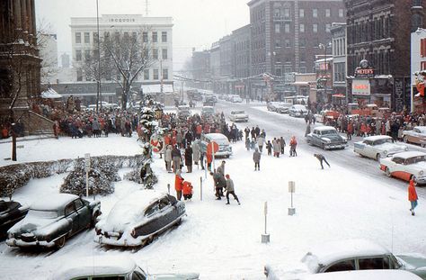 Christmas 1957 Downtown Marion IN Christmas Downtown, Celebrating Yule, Marion Indiana, Christmas Street, Grant County, Simpler Times, 4th Street, Winter Images, Mid Century Christmas