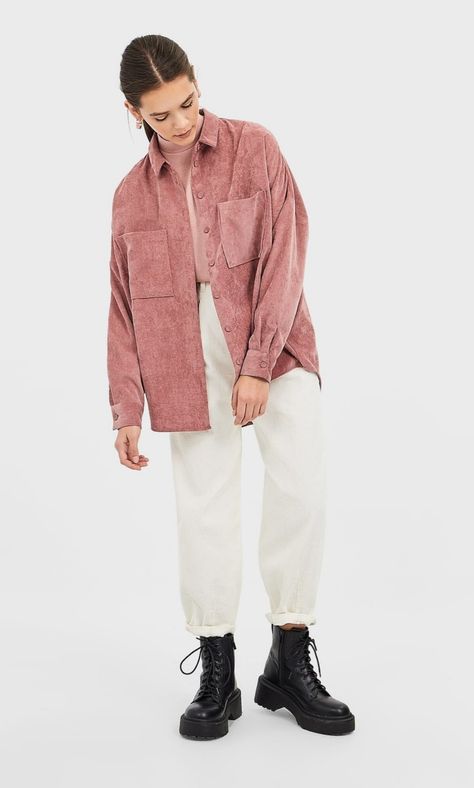 Overshirt Women, Corduroy Overshirt, Korean Shirt, Nyc Outfits, Women Blouses Fashion, Relaxed Outfit, Crazy Outfits, Todays Outfit, Wardrobe Style