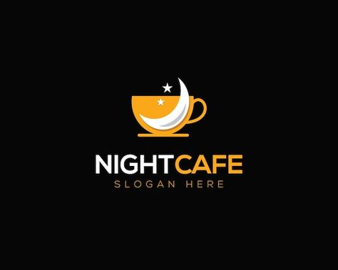 Night cafe logo | Premium Vector #Freepik #vector #food-logo #restaurant-logo #store-logo #graphic-logo Moonlight Aesthetic, Night Cafe, Cafe Logo Design, Store Logo, Vector Food, Restaurant Logo, Food Logo, Cafe Logo, Logo Restaurant