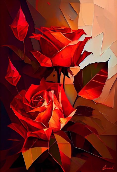 Rose art painting