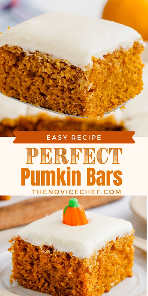 Moist Pumpkin Bars, Best Pumpkin Bars, Pumpkin Cream Cheese Bars, Pumpkin Cake Easy, Pumpkin Sheet Cake, Pumpkin Recipes Easy, Pumpkin Pie Mix, Pumpkin Pie Bars, Pumpkin Cake Recipes