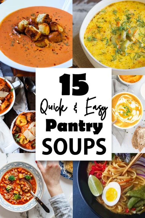 15 Quick and Easy Pantry Soup Recipes | Nibble and Dine Pantry Soup, Meaty Appetizers, Quick Soup, Sweet Potato Black Beans, Curry Spices, Soup And Stew, White Bean Soup, Bowl Of Soup, Easy Soups