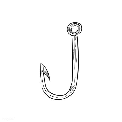 Vintage illustration of a fishing hook | free image by rawpixel.com Hook Drawing, Fish On A Hook, Hook Tattoo, Fishing Hook Tattoo, Hook Tattoos, Tattoo Old School, Fish Illustration, Fish Drawings, Fishing Hook