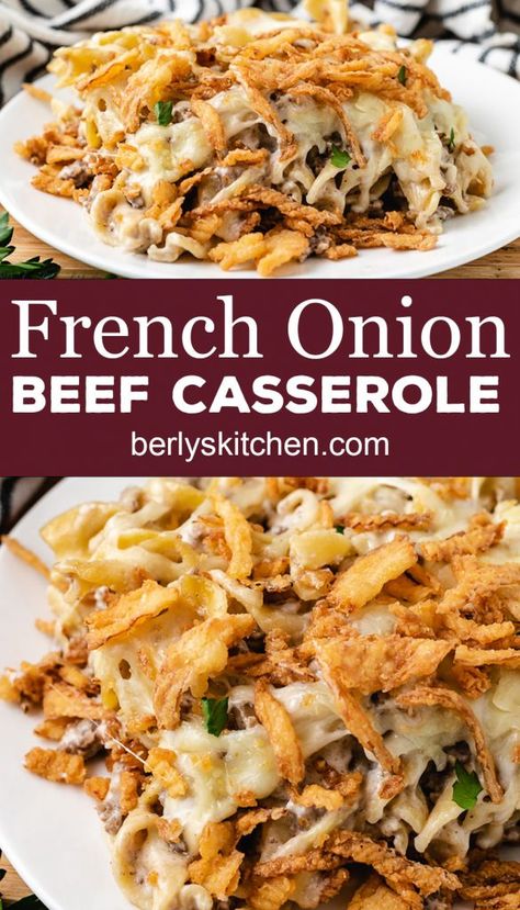 French Onion Beef And Noodles Casserole, Recipes Using French Onion Dip, Supper Ideas For 2, French Fried Onion Recipes, Onion Beef Casserole, French Onion Beef Casserole, French Onion Casserole, French Onion Beef, French Fried Onions