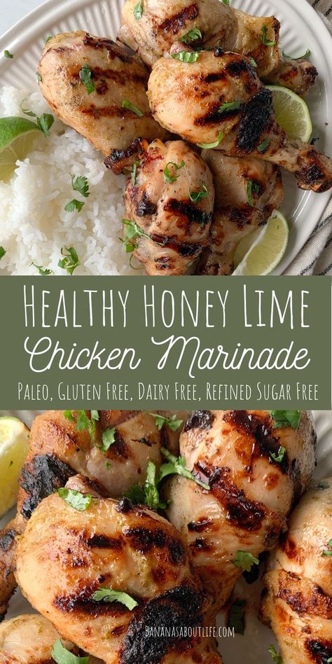 Healthy chicken marinade for the grill Chicken Marinade For The Grill, Lime Chicken Marinade, Lime Marinade For Chicken, Healthy Chicken Marinade, Grilled Chicken Marinade, Honey Lime Chicken, Chicken Marinade Recipes, Healthy Honey, Healthy Chicken Recipes Easy