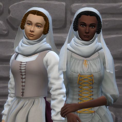 Sims 4 1300s Cc, 10th Century Clothing, Sims 4 Medieval Cc, Sims Historical, Sims 4 Medieval, Cozy Hobbies, Sims Finds, Sims 4 Decades Challenge, Medieval Hairstyles