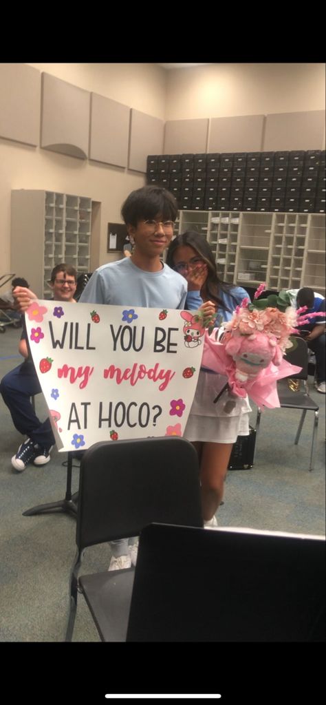 My Melody Promposal, Asian Hoco Proposals, Miraculous Ladybug Hoco Proposal, Hoco Proposals Ideas Rod Wave, My Melody Hoco Proposal, Hoco Poster Ideas Hello Kitty, Basic Hoco Proposals, Melanie Martinez Hoco Proposal, Sonic Hoco Proposal