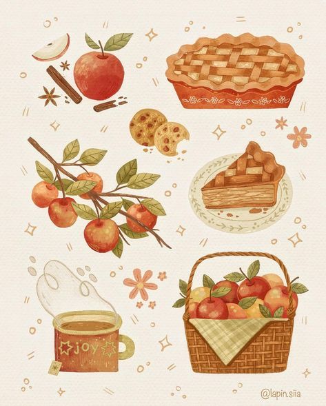 All Posts • Instagram Pie Drawing, Red Riding Hood Art, Apple Illustration, Digital Bullet Journal, Whimsical Art Journal, Fall Drawings, Jewelry Store Design, Warm Coats, Autumn Illustration